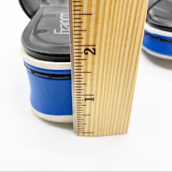 Franco Sarto-Leather Black blue Platform Sandals 7.5 - Picture 6 of 6